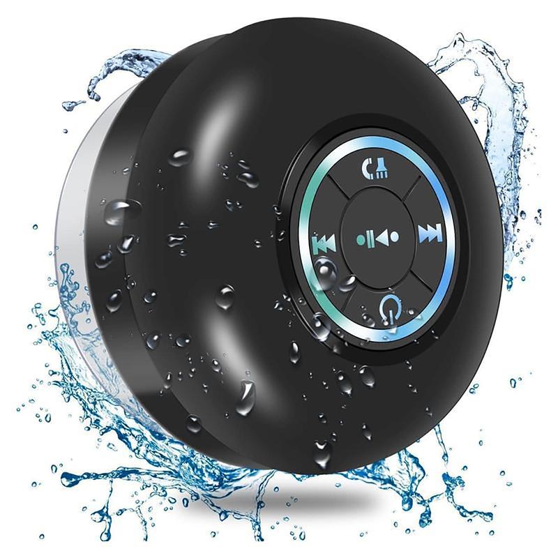 Portable mini Bluetooth shower speaker with variable LED lights, iPX4 waterproof, hands-free speaker, wireless stereo rechargeable, suitable for beaches, showers, and homes, a must-have for families Waterproof LED Speaker Shower Speaker with Suction Cup - 1